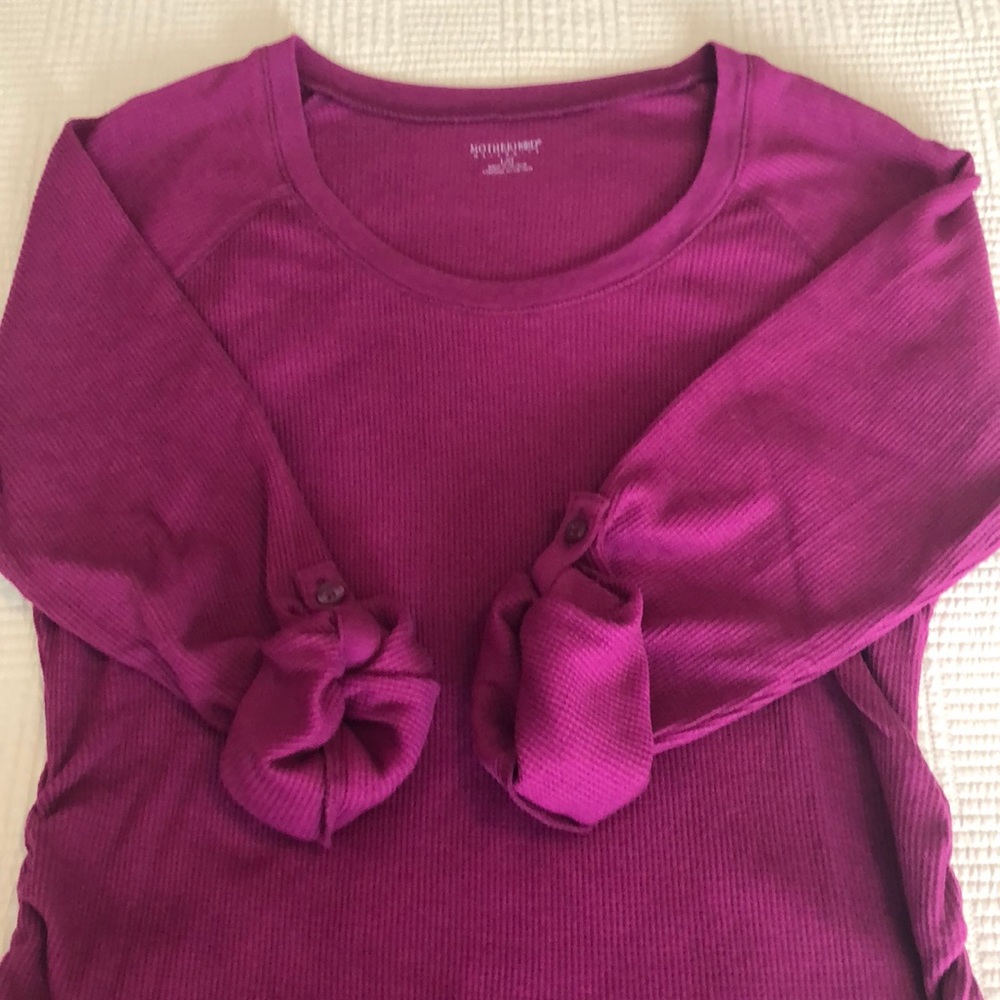 Burgundy thermal maternity top